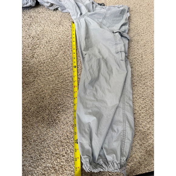 Aeropostale Gray Parachute Cargo Pants Cotton Drawstring Jogger Pockets size S - Picture 7 of 9